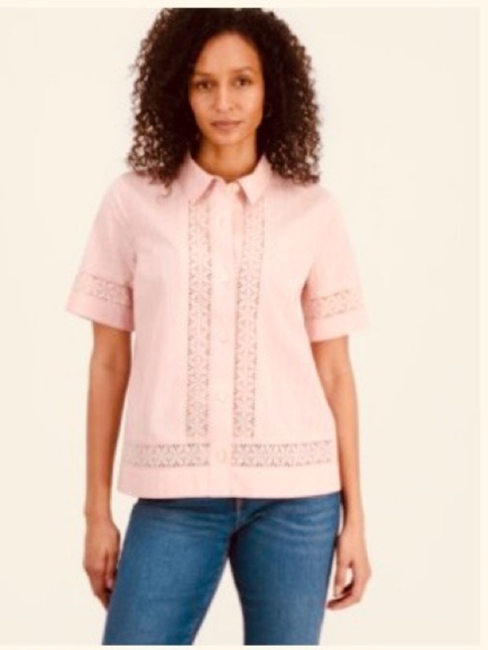 Style & Co. Silver Pink EyeletTrim Button-Front Shirt XL NWT